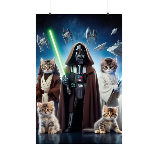 Art from a Galaxy Fur Fur Away Exclusive Star Wars Cat Posters Released Poster Printify 24″ x 36″ Matte 