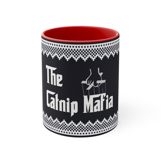 Nordic Mornings: The Catnip Mafia's Custom Accent Coffee Mug Mug Printify Red 11oz 
