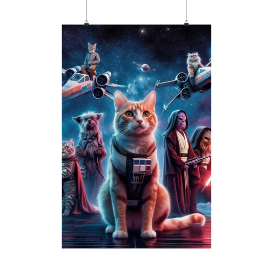 Exclusive Limited Run of Star Wars Cat Wall Art – Grab Yours Now Poster Printify 24″ x 36″ Matte 
