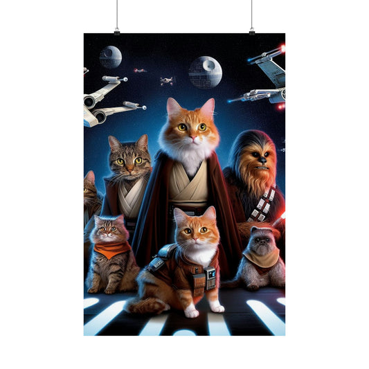 Join the Feline Side with These Must-Have Star Wars Cat Posters Poster Printify 24″ x 36″ Matte 