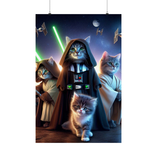 Catventures in Space Star Wars Cat Wall Art That’s Simply Purrfection Poster Printify 24″ x 36″ Matte 