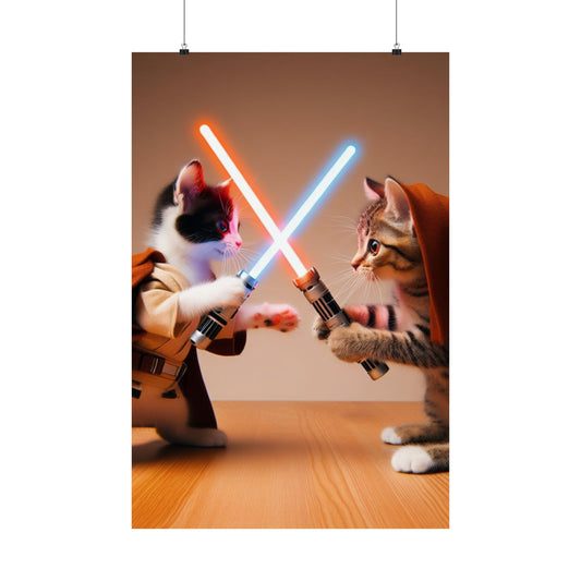 Galaxy-Wide Alert New Star Wars Cat Posters Are Scratching Up the Art Scene Poster Printify 24″ x 36″ Matte 