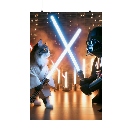 Defy the Ordinary Unique Star Wars Cat Wall Art to Elevate Your Decor Poster Printify 24″ x 36″ Matte 