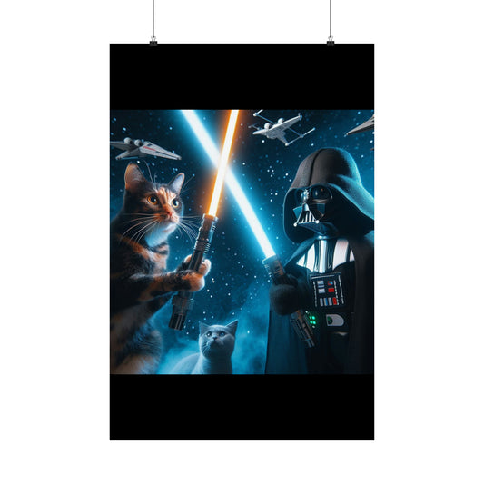 Furry Jedi & Sith Paws Get Your Limited Edition Star Wars Cat Posters Poster Printify 24″ x 36″ Matte 