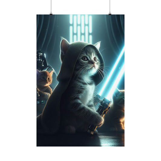 Defend Your Wall Space with Epic Star Wars Cat Heroes – Limited Prints Here Poster Printify 24″ x 36″ Matte 