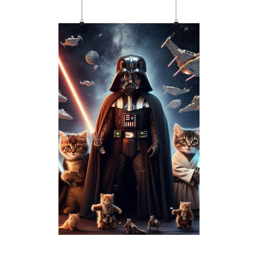 The Purr-fect Addition Stunning Wall Art Featuring the Star Wars Cat Universe Poster Printify 24″ x 36″ Matte 
