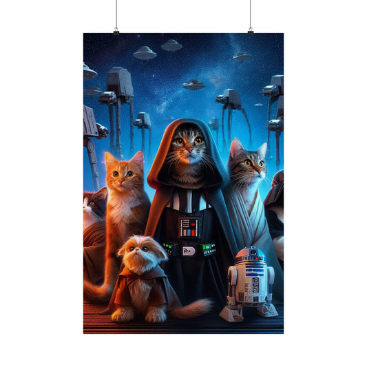 Artistic Rebellion Star Wars Cat Posters to Inspire Your Inner Rebel Poster Printify 24″ x 36″ Matte 